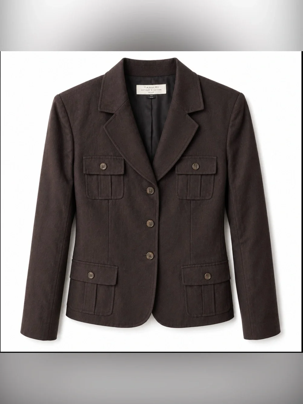 Tahari Dark Brown Tailored Blazer